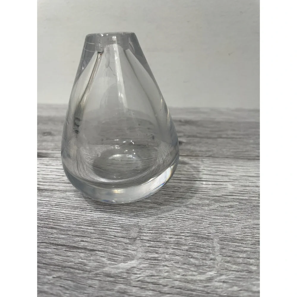 Varends Konstglas Emil Weidlich E. W. 28 Crystal Bud Vase Signed Swedish Glass